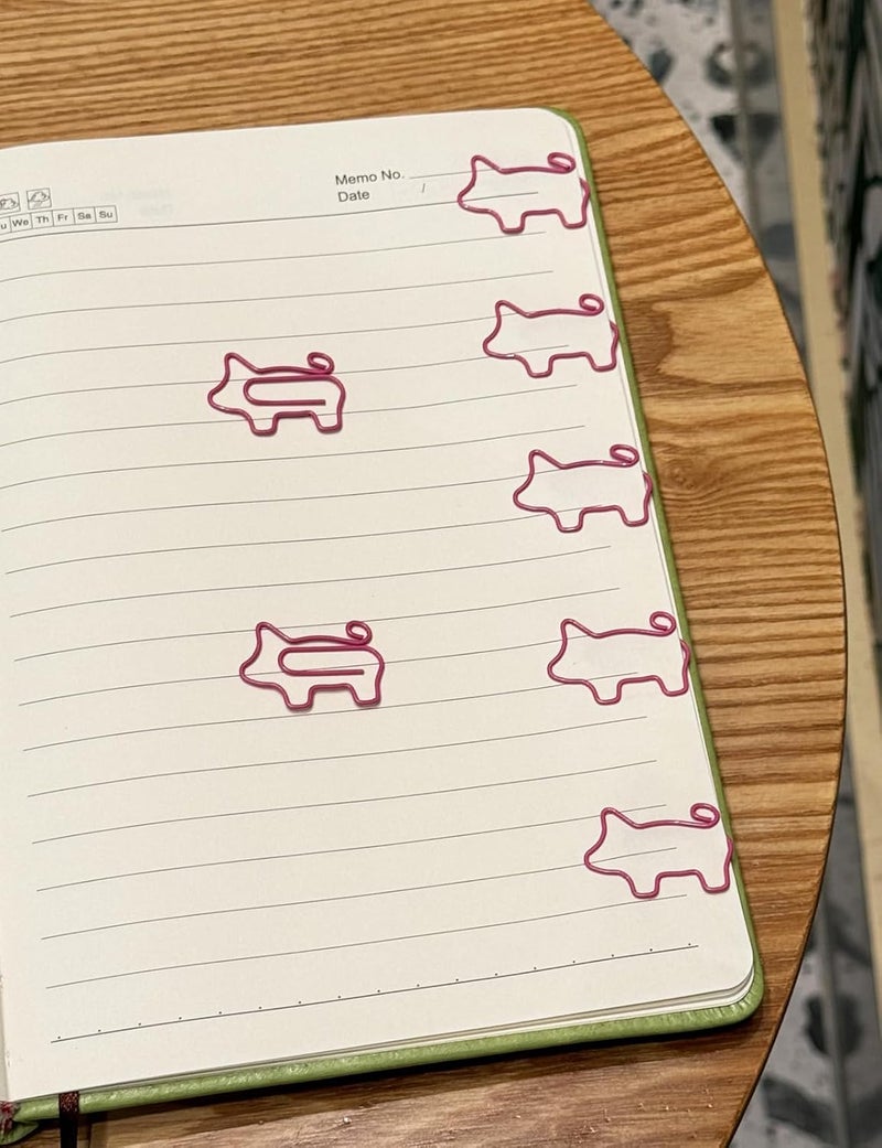 Daxtril Cute Paper Clips, 60 PCS Pig Shaped Paper Clips Animal Bookmarks Clips, Assorted Colors, Fun Office Gifts for Women Men Coworkers Teachers Students Girls Boys, Pig Gifts Christmas Gifts - Image 2